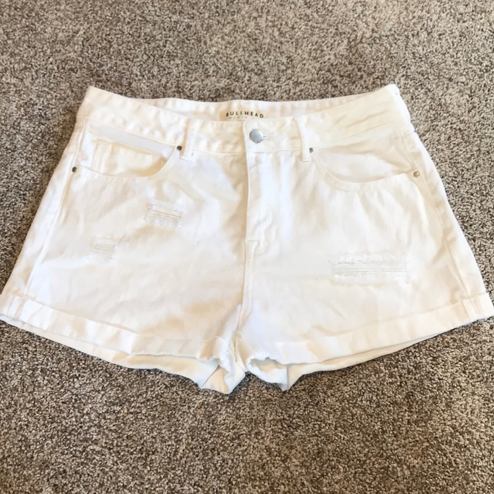 Bullhead White High-Rise Jean Shorts